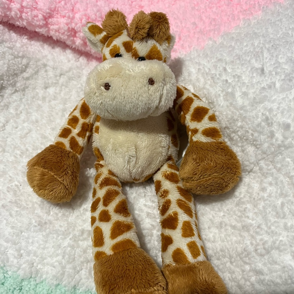 Plush Giraffe Toy - Brown and Cream